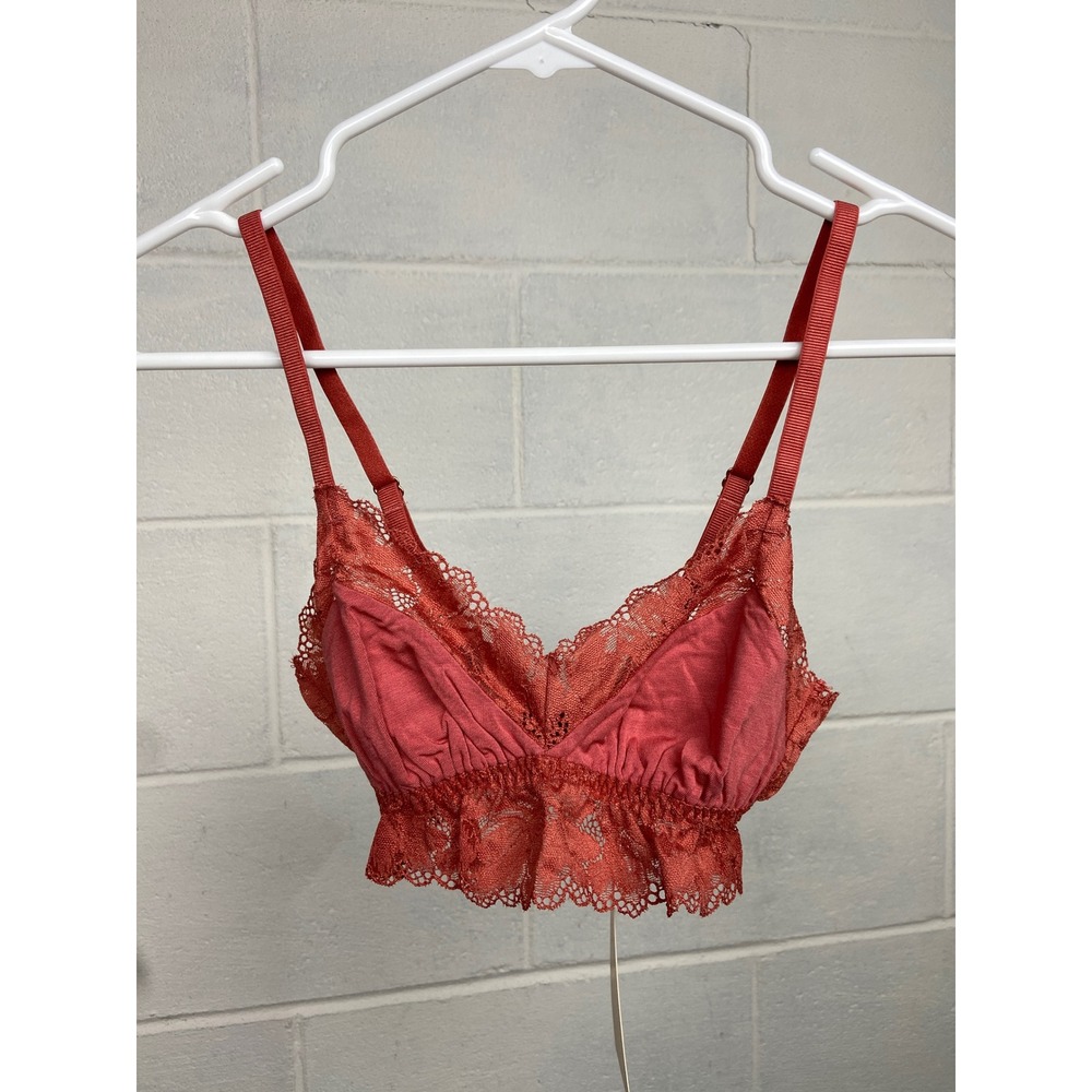 NWT Eberjey Rosalia Lace Bralette Adjustable Straps Lingerie Top XS Rosewood